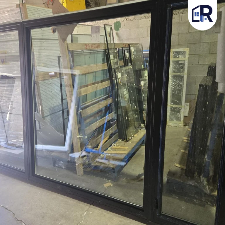 Commercial glass repair technicians fixing storefront window in Oakville